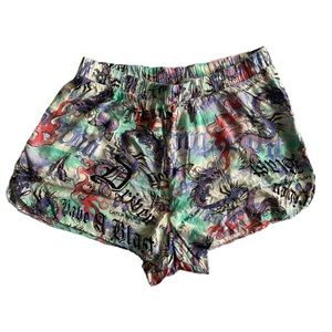 Dragon Print Plus Size 100% Rayon Women Shorts‎ Size 2X